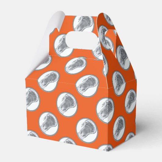 Lacrosse Team Oranje Favor Box Bedankdoosjes (Voorkant Zijde)