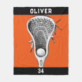 Lacrosse Team Oranje Fleece Deken (Voorkant)