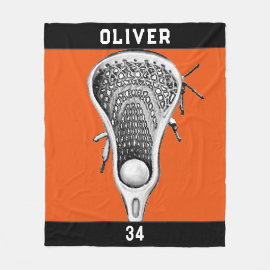 Lacrosse Team Oranje Fleece Deken (Voorkant)
