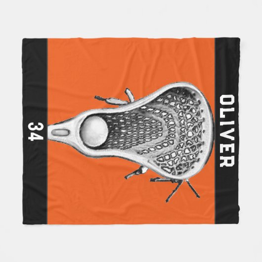 Lacrosse Team Oranje Fleece Deken (Voorkant (Horizontaal))