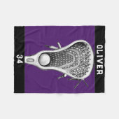Lacrosse Team Paars Fleece Deken (Voorkant (Horizontaal))