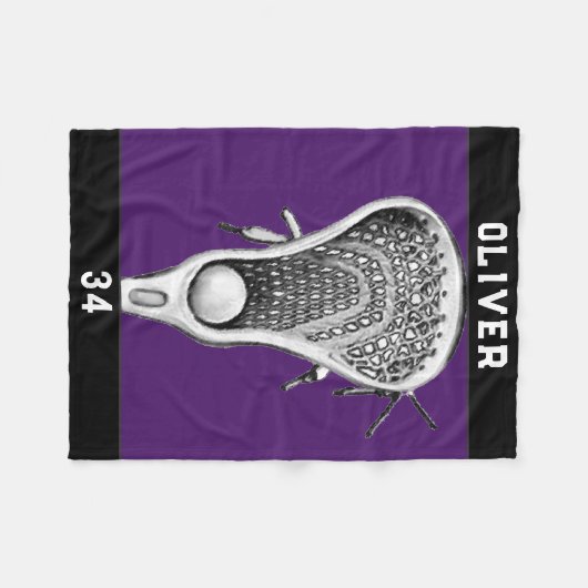 Lacrosse Team Paars Fleece Deken (Voorkant (Horizontaal))