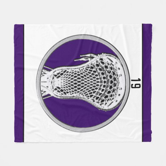 Lacrosse Team Paars Fleece Deken (Voorkant (Horizontaal))
