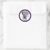 Lacrosse Team Paars Klassieke Sticker (Tas)