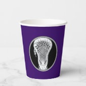 Lacrosse Team Paars Papieren Bekers (Achterkant)