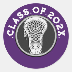 Lacrosse Team Paars Ronde Sticker
