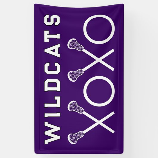Lacrosse Team Paars Spandoek (Verticaal)