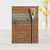 Lacrosse Team Player Good Luck Card Kaart (Gele Bloem)