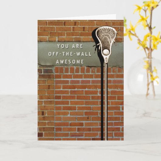 Lacrosse Team Player Good Luck Card Kaart (Gele Bloem)