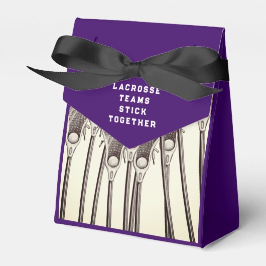 Lacrosse Team Purple Favor Box Bedankdoosjes (Voorkant Zijde)