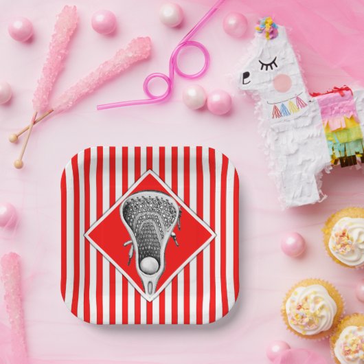 Lacrosse Team Rode Partij Papieren Bordje (Feest)