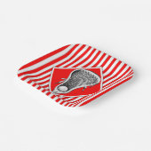 Lacrosse Team Rode Partij Papieren Bordje (Gebogen)