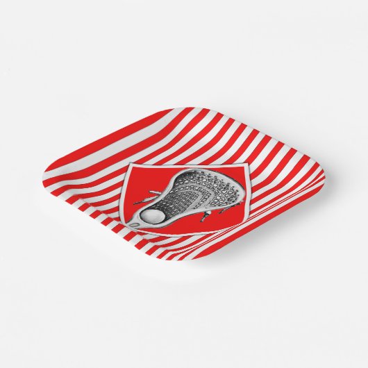 Lacrosse Team Rode Partij Papieren Bordje (Gebogen)