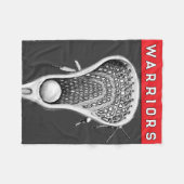 Lacrosse Team Rood Fleece Deken (Voorkant (Horizontaal))