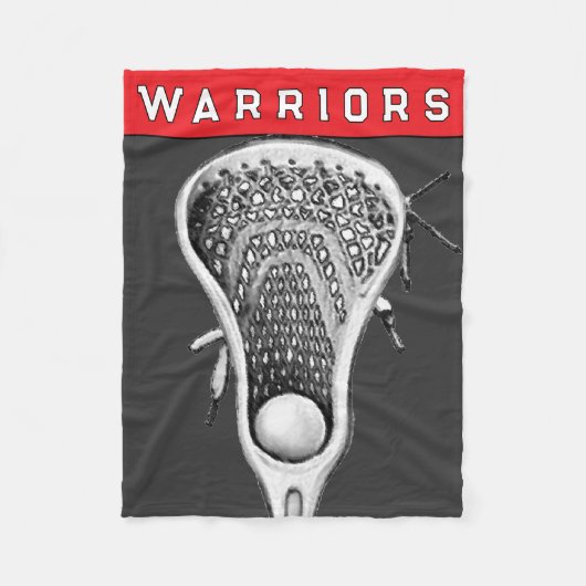 Lacrosse Team Rood Fleece Deken (Voorkant)