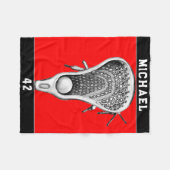Lacrosse Team Rood Sporten Fleece Deken (Voorkant (Horizontaal))