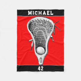 Lacrosse Team Rood Sporten Fleece Deken