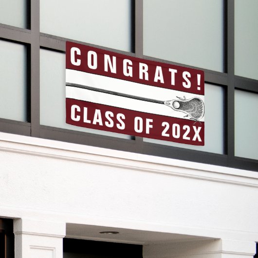 Lacrosse Team Senior Maroon Banner (Buitenkant Gebouw)