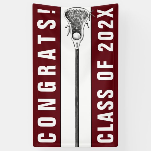 Lacrosse Team Senior Maroon Banner (Verticaal)