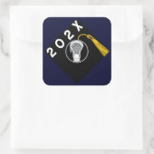 Lacrosse Team Senior Night Nav Blue Square Sticker (Tas)