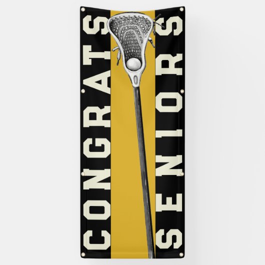 Lacrosse Team Senioren Goud Spandoek (Verticaal)