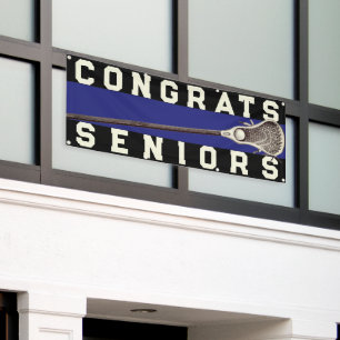Lacrosse Team Seniors Blue Congrats Banner