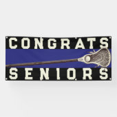 Lacrosse Team Seniors Blue Congrats Banner (Horizontaal)