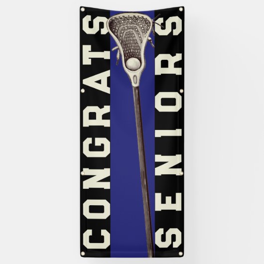 Lacrosse Team Seniors Blue Congrats Banner (Verticaal)