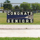 Lacrosse Team Seniors Navy Blue Congrats Banner (Insitu)