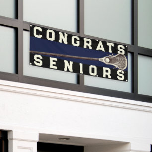 Lacrosse Team Seniors Navy Blue Congrats Banner
