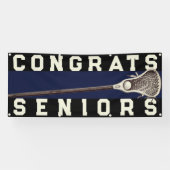 Lacrosse Team Seniors Navy Blue Congrats Banner (Horizontaal)