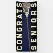 Lacrosse Team Seniors Navy Blue Congrats Banner (Verticaal)