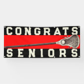 Lacrosse Team Seniors Red Congrats Banner (Horizontaal)