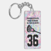 Lacrosse Team Sport Jersey Nummer roze Sleutelhanger (Voorkant Links)