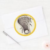 Lacrosse Team Yellow Classic Round Sticker (Envelop)
