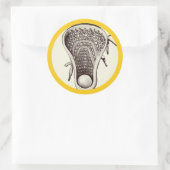 Lacrosse Team Yellow Classic Round Sticker (Tas)