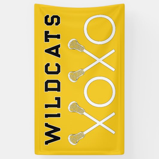 Lacrosse Team Yellow Spandoek (Verticaal)