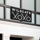 Lacrosse Team Zwart Spandoek (Buitenkant Gebouw)