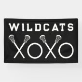 Lacrosse Team Zwart Spandoek (Horizontaal)