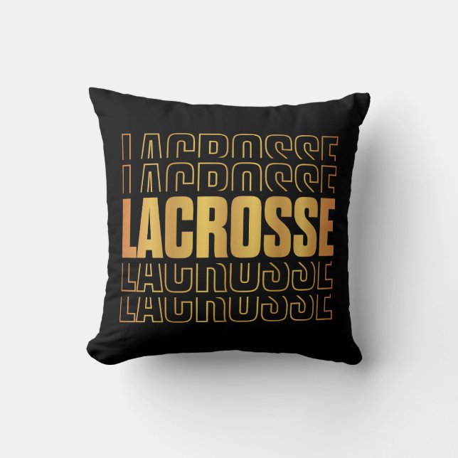 Lacrosse Text Throw Pillow Kussen (Voorkant)