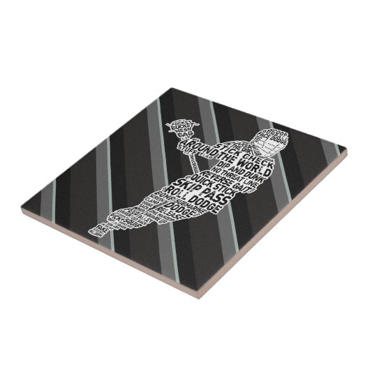 Lacrosse Typografiespeler Tegeltje (Zijkant)