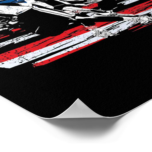 Lacrosse US American Flag Lax trekt Helmet 4th Poster (Hoek)