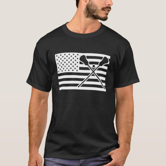 Lacrosse USA Flag T-shirt (Voorkant)