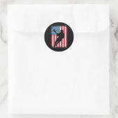 Lacrosse USA Vlag Lax Shirt Mannen Vrouwen Jongens Ronde Sticker (Tas)