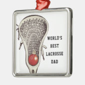 Lacrosse Vader Cadeau Metaal Ornament (Links)