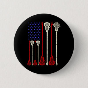 Lacrosse Verenigde Staten Amerikaanse vlag Lax Sti Ronde Button 5,7 Cm