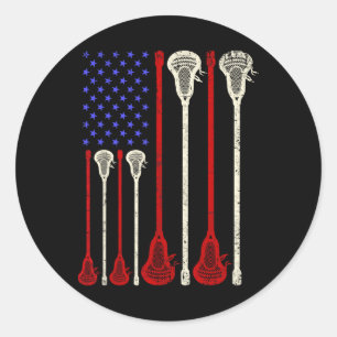 Lacrosse Verenigde Staten Amerikaanse vlag Lax Sti Ronde Sticker