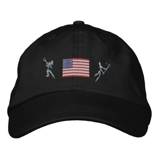 Lacrosse Verenigde Staten Lacrosse geborduurd Pet (Voorkant)