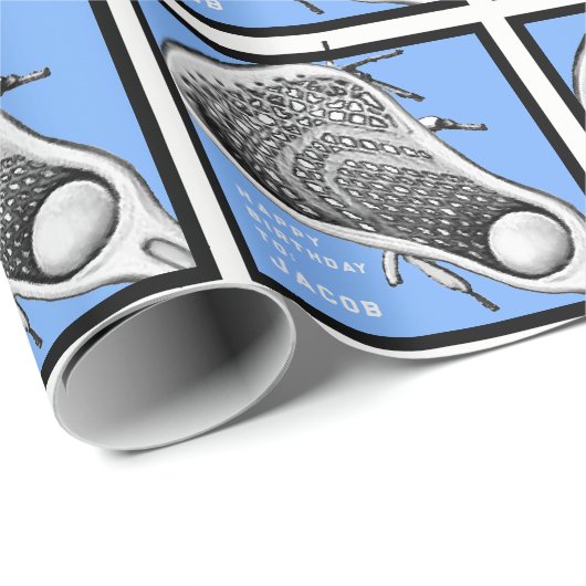 Lacrosse verjaardagscadeau cadeaupapier (Rol Hoek)