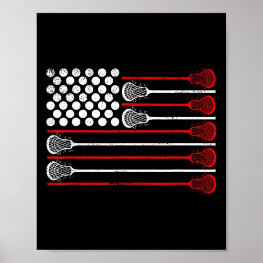 Lacrosse Vlag Lax Poster (Voorkant)